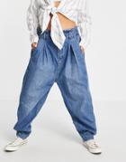 We The Free By Free People Sawyer Baggy Boyfriend Jeans In Vintage Wash Denim-blues