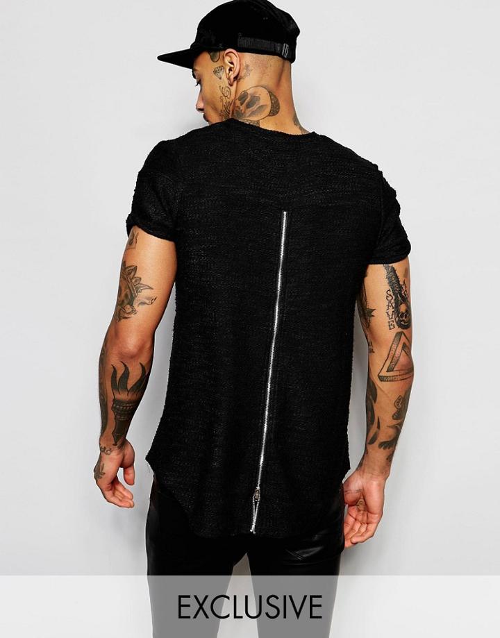 Sixth June T-shirt With Curved Hem - Black