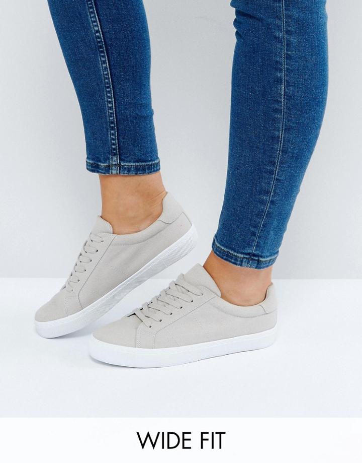 Asos Devlin Wide Fit Lace Up Sneakers - Gray