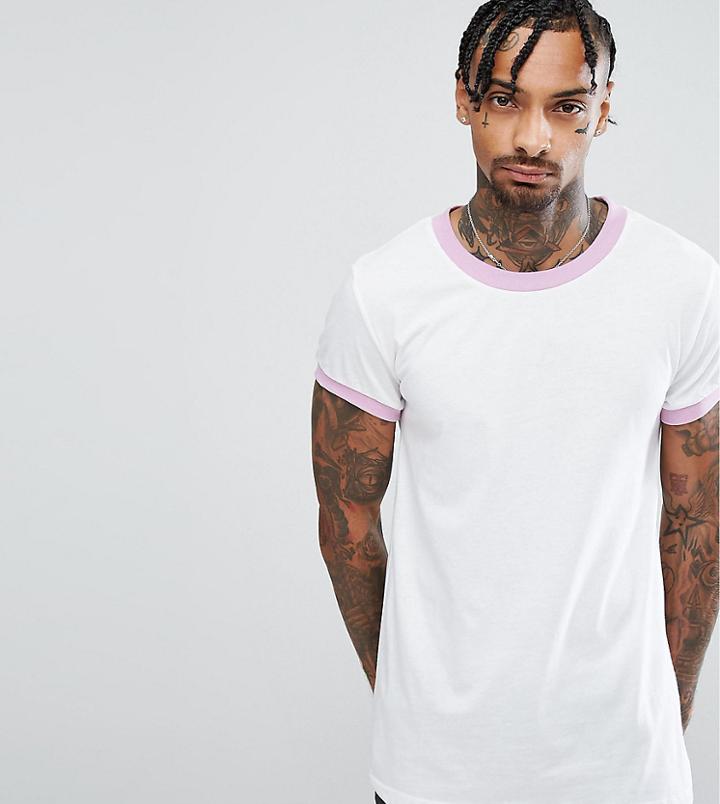 Liquor N Poker Ringer T-shirt With Lilac - White