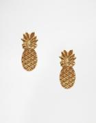 Asos Mini Pineapple Stud Earrings - Gold