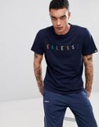 Ellesse T-shirt With Color Logo In Navy - Navy