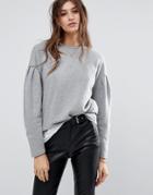 Vero Moda Puff Sleeve Sweatshirt - Gray
