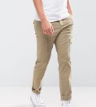 Only & Sons Slim Fit Cargo Pants With Zip Pocket Details - White