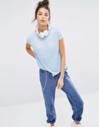 Ocean Drive Burnout Blue Tee - Summer Blue