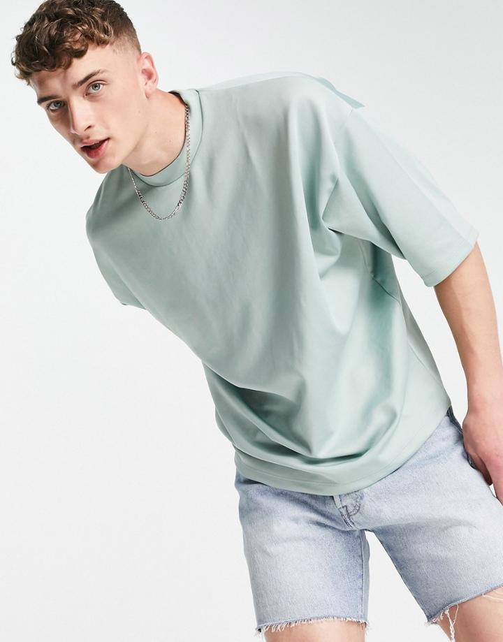Asos Design Oversized T-shirt In Light Green Scuba