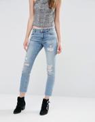 Noisy May Scarlet Destroy Boyfriend Jeans Length 30 - Blue