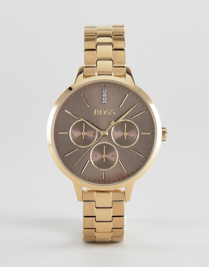 Boss By Hugo Boss 1502422 Symphony Chronograph Bracelet Watch In Gold - Gold