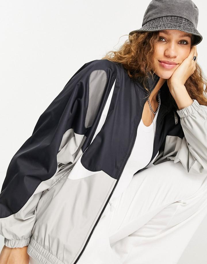 Nike Air Max Day Woven Track Jacket In Black And Gray
