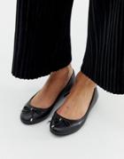 Aldo Leather Ballet Flats In Black