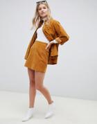 Asos Design Two-piece Cord Skirt In Tan