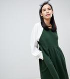 Monki Mini Jersey Smock Dress In Green - Green