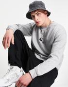 New Love Club Embroidered Panda Sweatshirt In Gray-grey