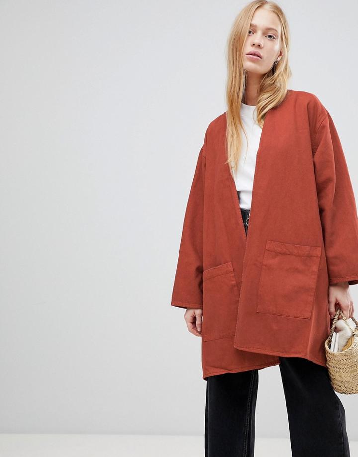 Waven Eva Open Kimono Jacket - Orange