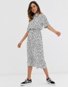 New Look Midi Shirt Dress In Polka Dot