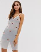 Glamorous Cami Dress With Cherry Embroidery
