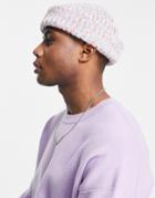 Asos Design Mini Fisherman Beanie In Beige Multi Nep Design-neutral