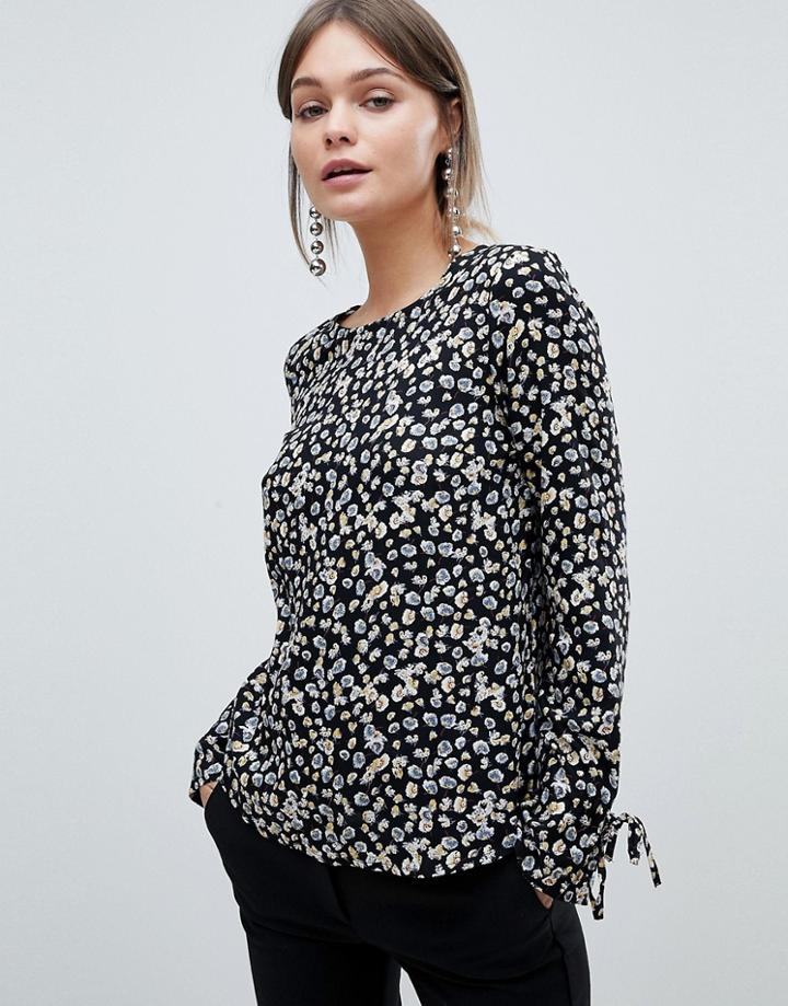 Y.a.s Sunia Ditsy Floral Print Blouse - Brown