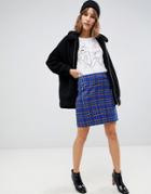 New Look Skirt In Blue Plaid - Blue