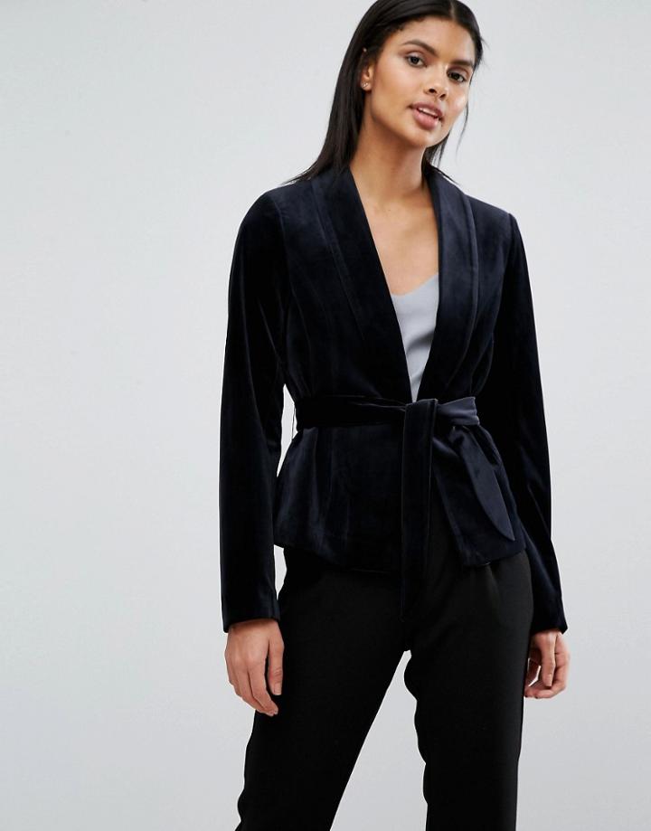 Vila Velvet Tailored Jacket - Black