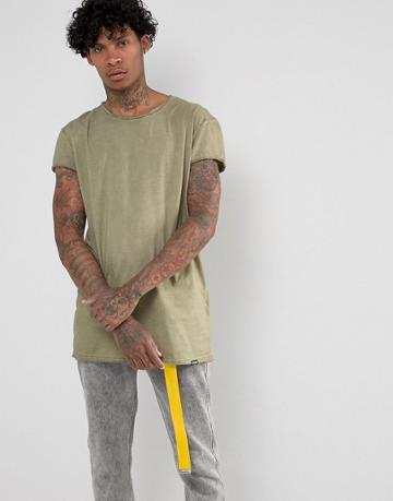 Brooklyns Own T-shirt In Khaki Oil Wash - Green