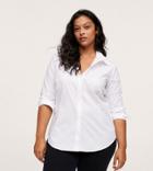 Mango Curve Poplin Shirt In White