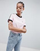 Fred Perry Ringer T-shirt With Logo Tape - Pink