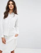 Suncoo Stripe Stripe Shirt - White
