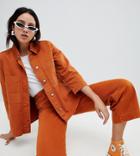 Weekday Denim Wide Leg Jean With Organic Cotton In Rust - Brown