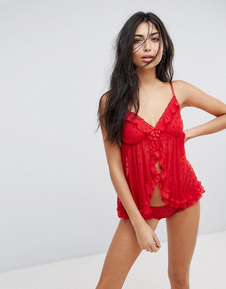 Hunkemoller Naomi Heart Cami Set - Red