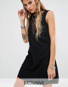 Reclaimed Vintage Mini Dress With Plunge Neck - Black