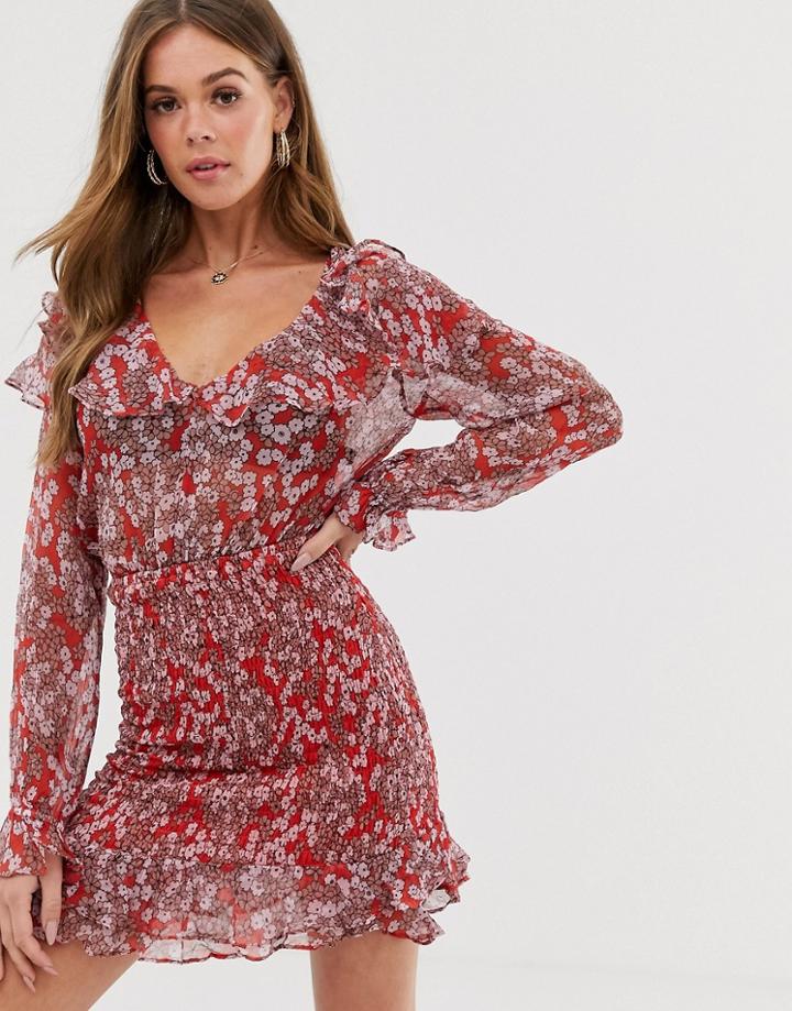 Stevie May Columbia Floral Print Mini Dress-red