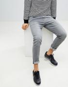 Next Skinny Fit Jeans In Light Gray Wash - Gray