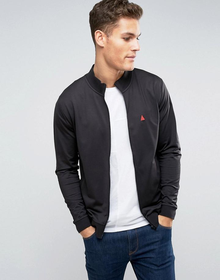 Asos Jersey Track Jacket In Black With Logo - Black