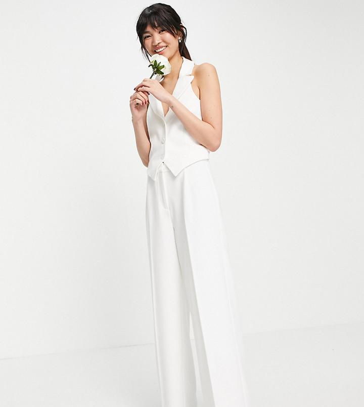 Y.a.s Exclusive Bridal Matching Wide Leg Pants In White