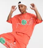 Asos Daysocial Oversized T-shirt With Multi Abstract Shape Print In Orange - Part Of A Set
