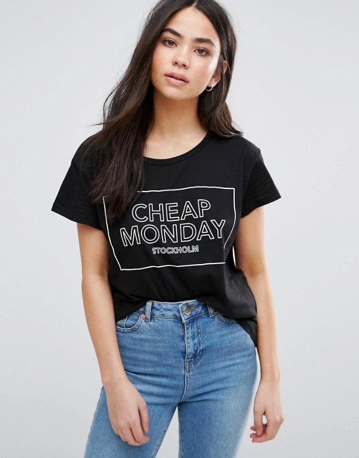 Cheap Monday Thin Logo Have Tee - Black