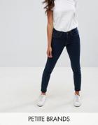 Vero Moda Petite Frayed Hem Skinny Jeans - Blue