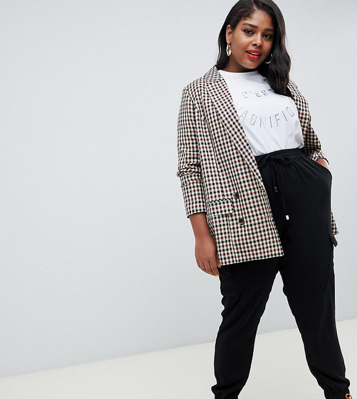 New Look Curve Utility Pants In Black - Black
