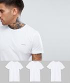 Diesel Logo Regular Fit 3 Pack Crew Neck T-shirts In White - White