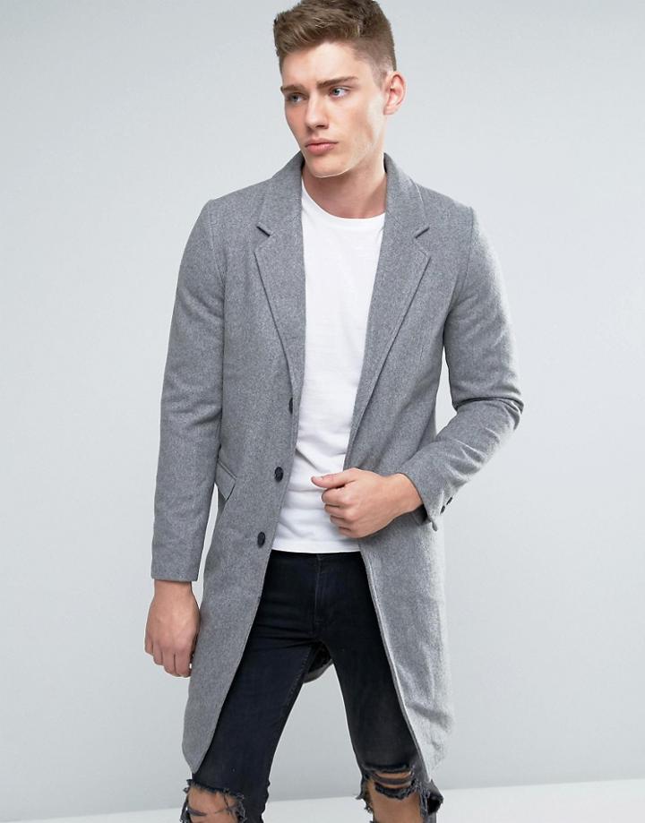 Lindbergh Overcoat In Gray Wool - Gray