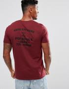 Asos T-shirt With Text Back Print In Burgundy - Red