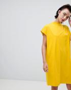 Weekday High Neck Dress In Yellow - Yellow