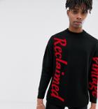 Reclaimed Vintage Inspired Oversized Logo Sweater In Black - Black