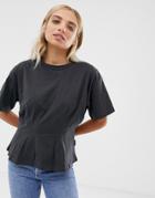 Cheap Monday Organic Cotton Cinched Waist Detail T-shirt - Black