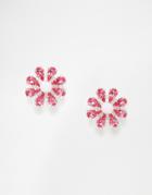 Krystal Swarovski Crystal Floral Stud Earrings - Pink Mix
