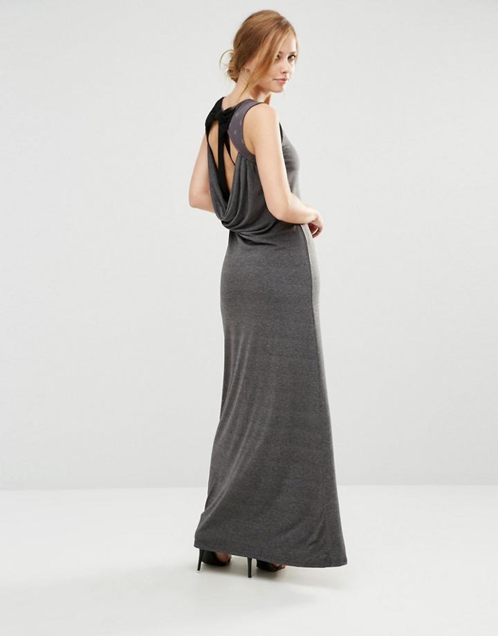 Little Mistress Jersey Maxi Dress - Gray