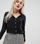 New Look Petite Button Down Shirt - Black