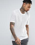Asos Knitted Mesh T-shirt In White - White