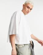 Asos Design Extreme Oversized Heavyweight Crop T-shirt In White
